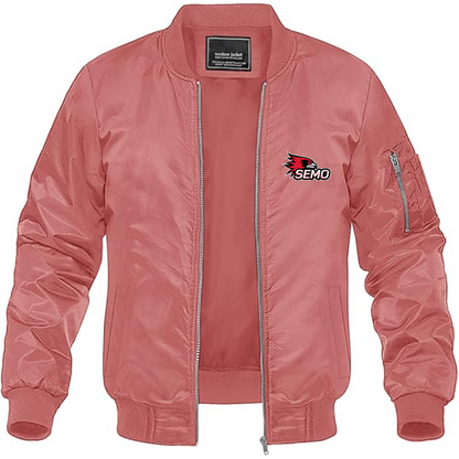 Men's SEMO Redhawks Logo Lightweight Bomber Jacket Windbreaker Softshell Varsity Jacket Coat