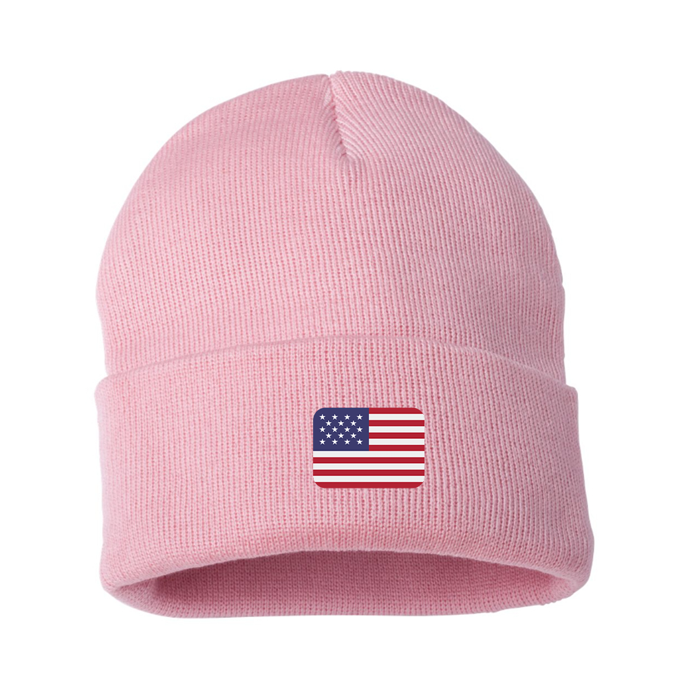 American-Flag-Emoji Beanie Hat
