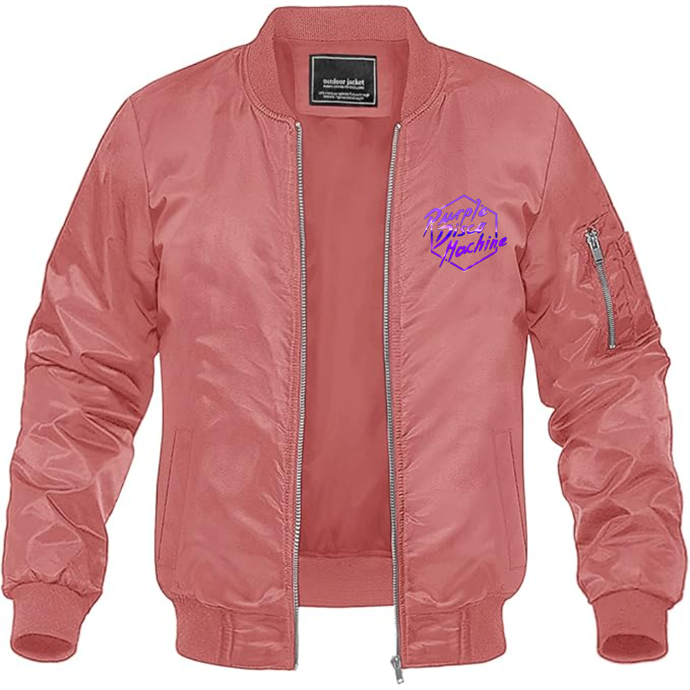 Men's Purple Disco Machine Lightweight Bomber Jacket Windbreaker Softshell Varsity Jacket Coat