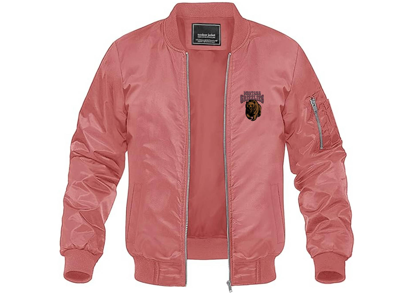 Men's Montana Grizzliesl Lightweight Bomber Jacket Windbreaker Softshell Varsity Jacket Coat