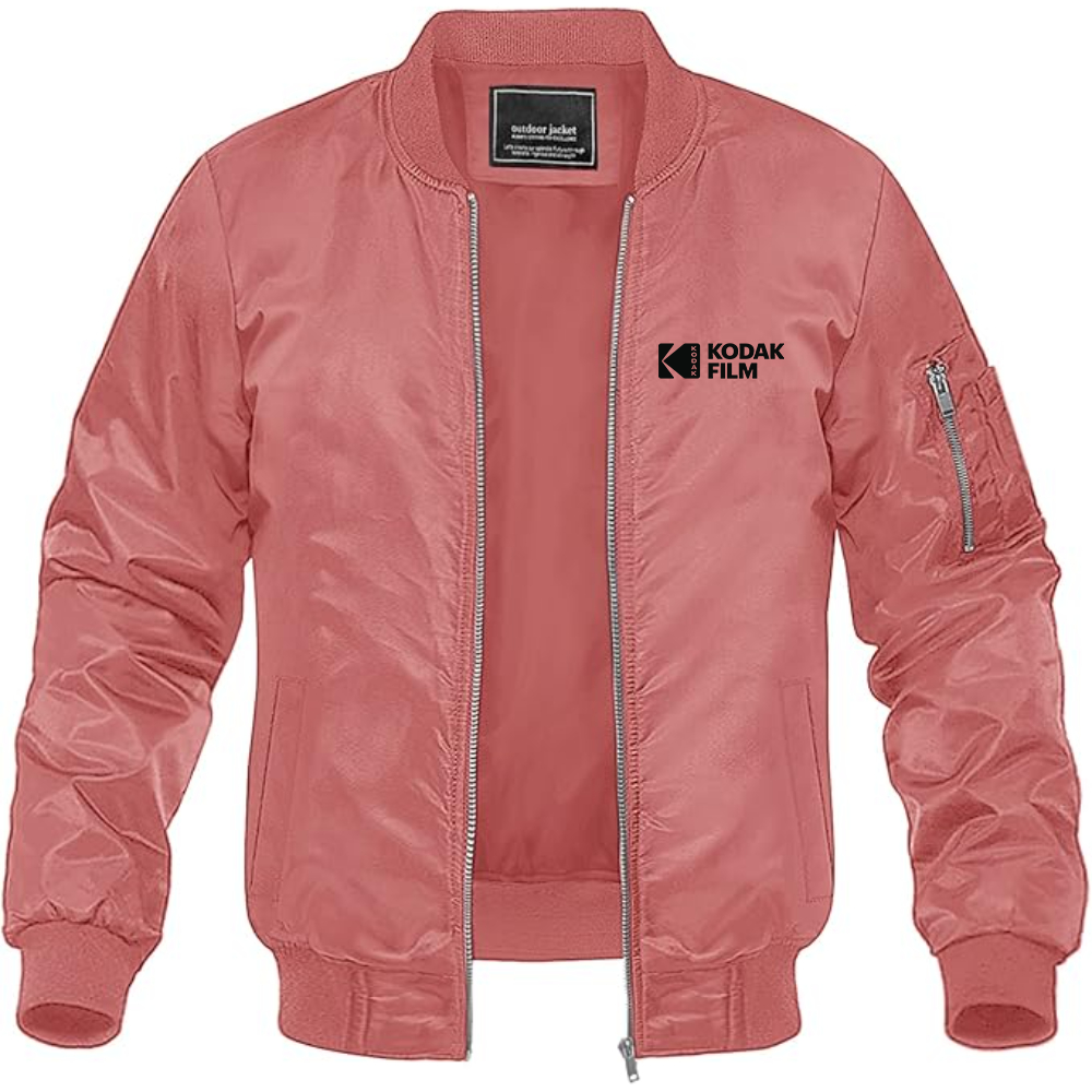 Men's Kodak Motion Picture Film Logo Lightweight Bomber Jacket Windbreaker Softshell Varsity Jacket Coat