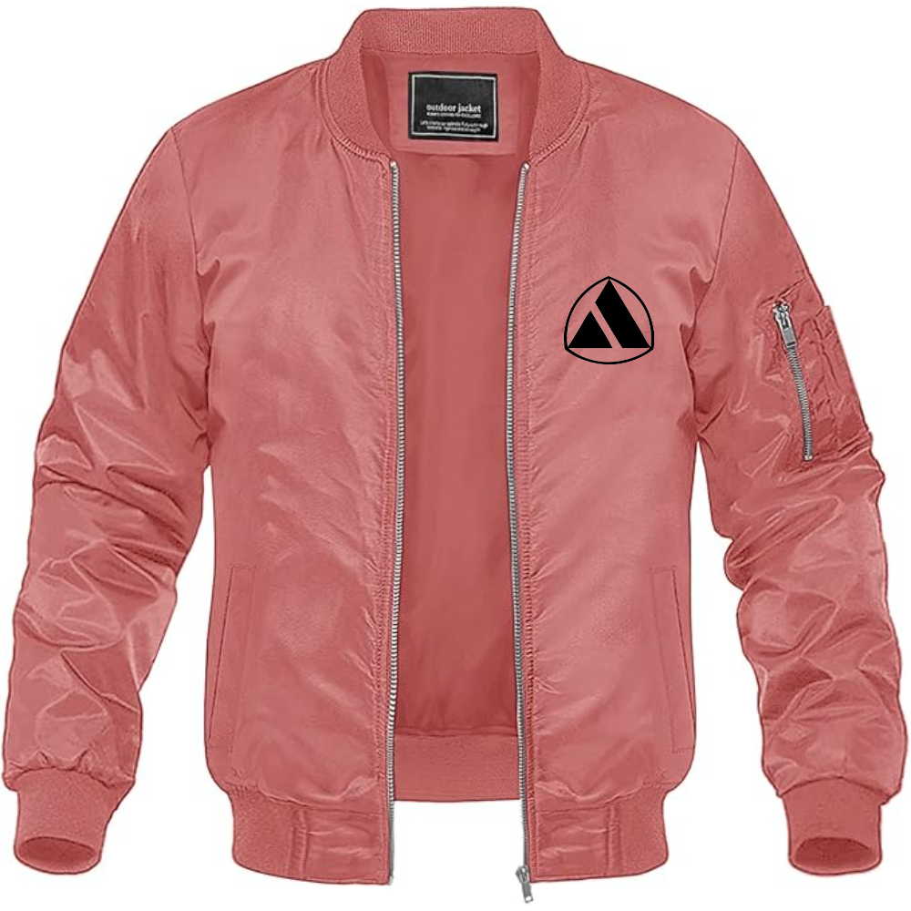 Men's Autobianchi Logo Lightweight Bomber Jacket Windbreaker Softshell Varsity Jacket Coat