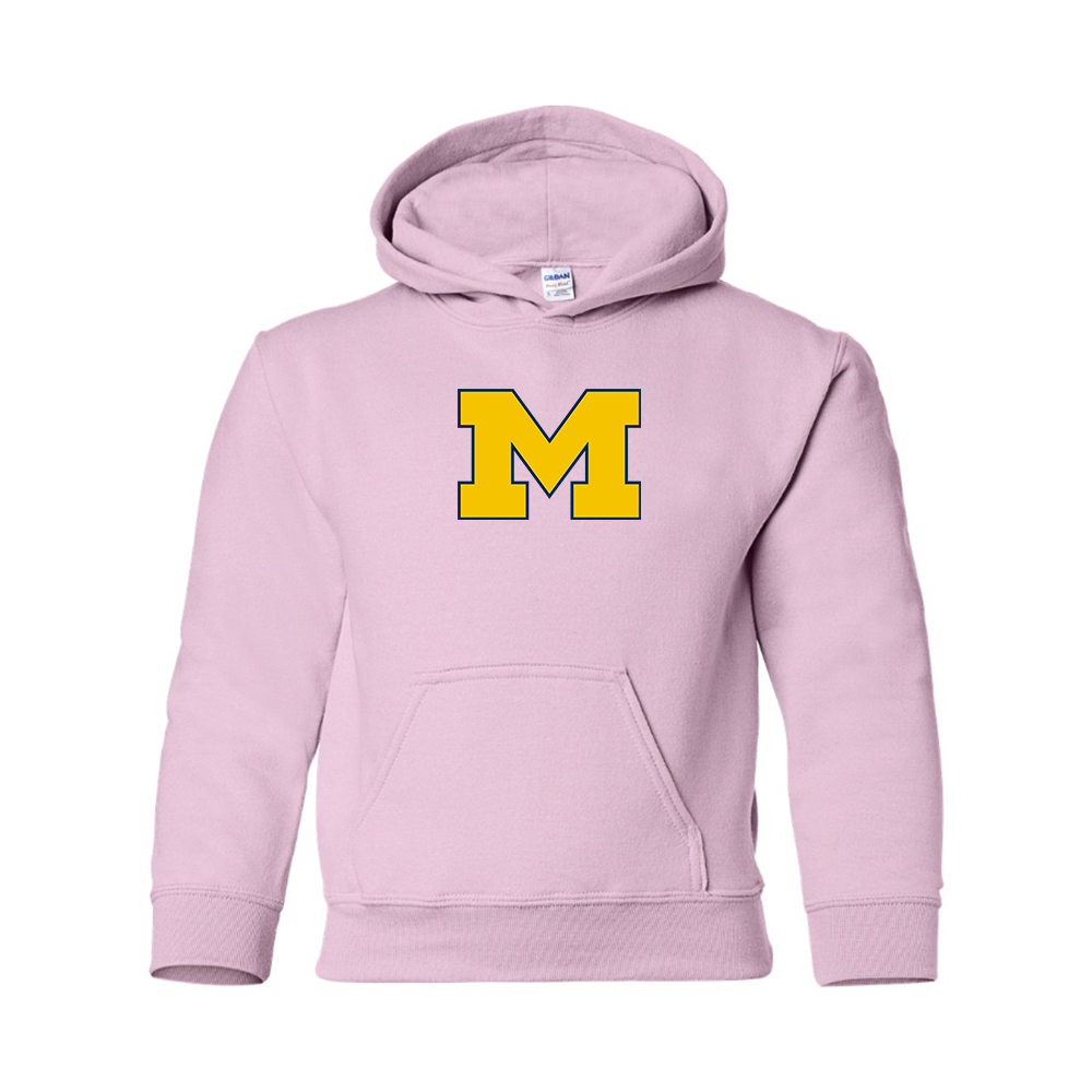 Youth Michigan Wolverines Logo Pullover Hoodie