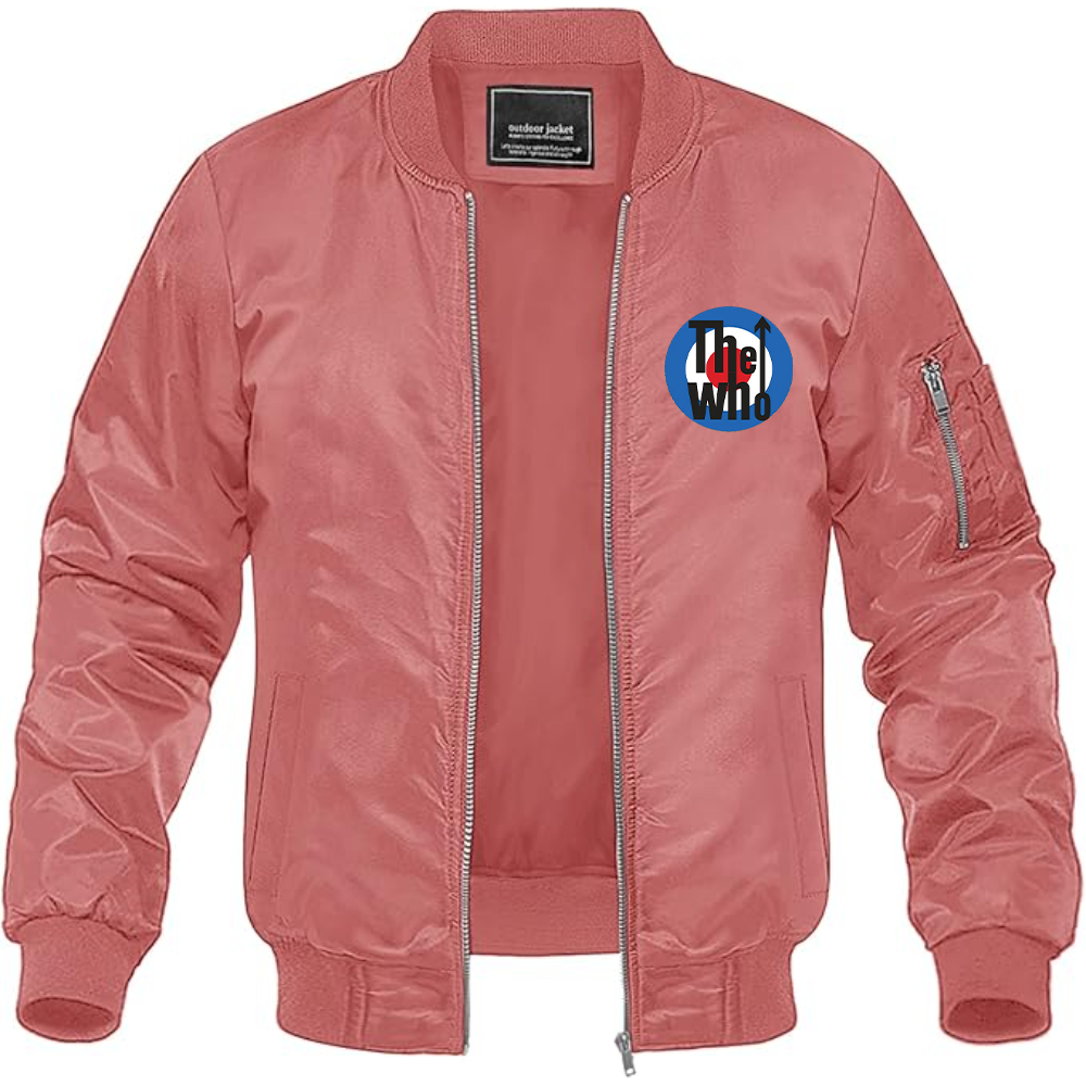 Men's The Who Logo Lightweight Bomber Jacket Windbreaker Softshell Varsity Jacket Coat