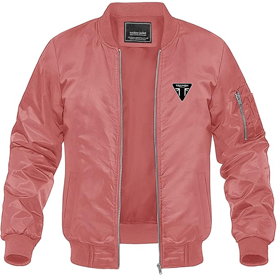 Men's Triumph Logo Lightweight Bomber Jacket Windbreaker Softshell Varsity Jacket Coat