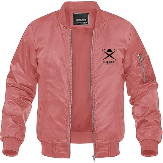Men's Hackett London Logo Lightweight Bomber Jacket Windbreaker Softshell Varsity Jacket Coat