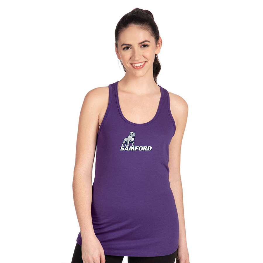 Women's Samford Bulldogs Logo Next Level Ideal Racerback Tank