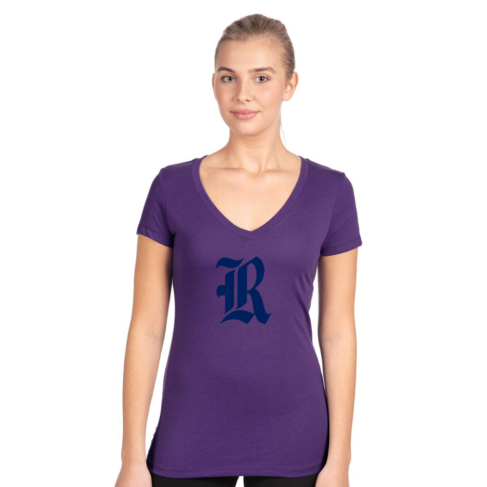 Women's Rice Owls Logo Next Level V-Neck T-Shirt