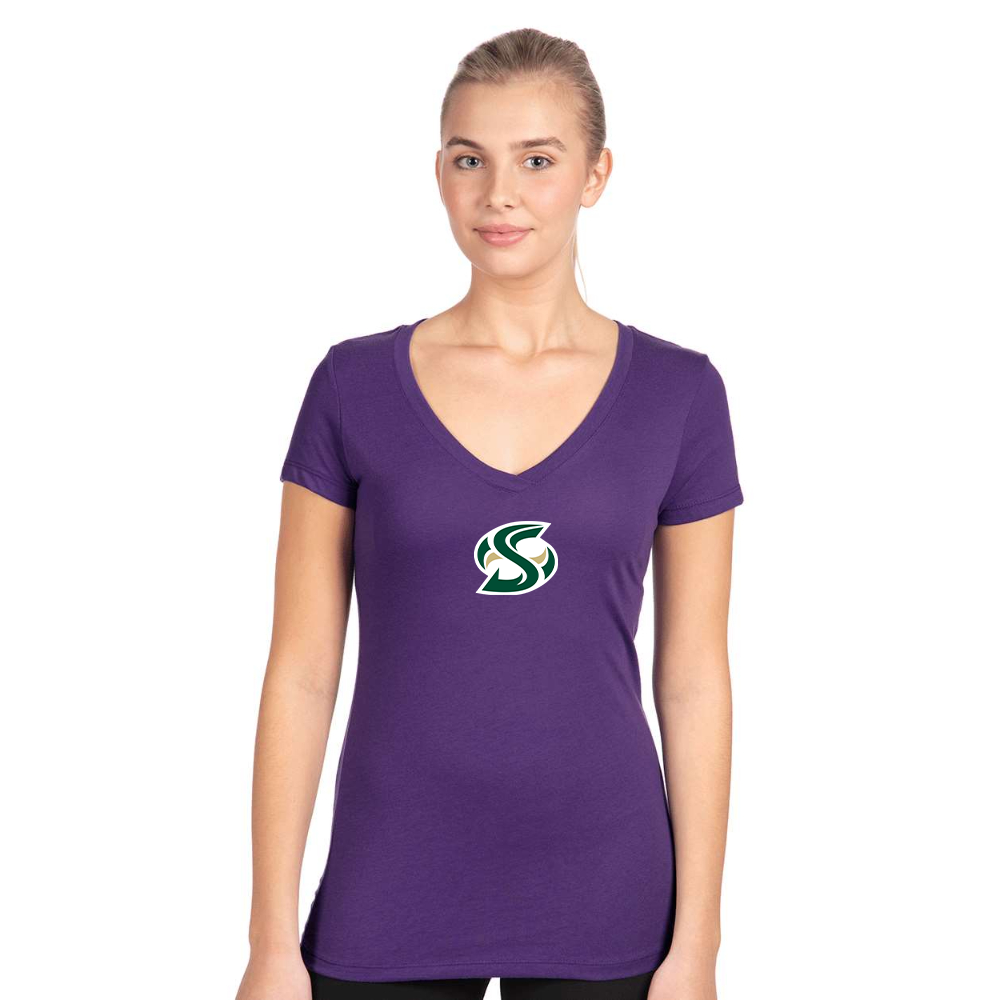 Women's Sacramento State Hornets Logo   Next Level V-Neck T-Shirt