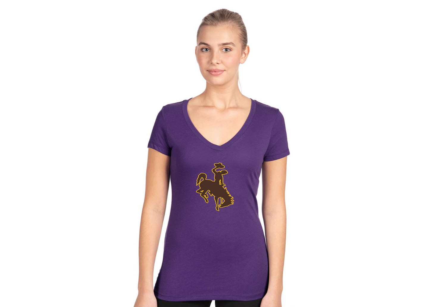 Women's Wyoming Cowboys Next Level V-Neck T-Shirt