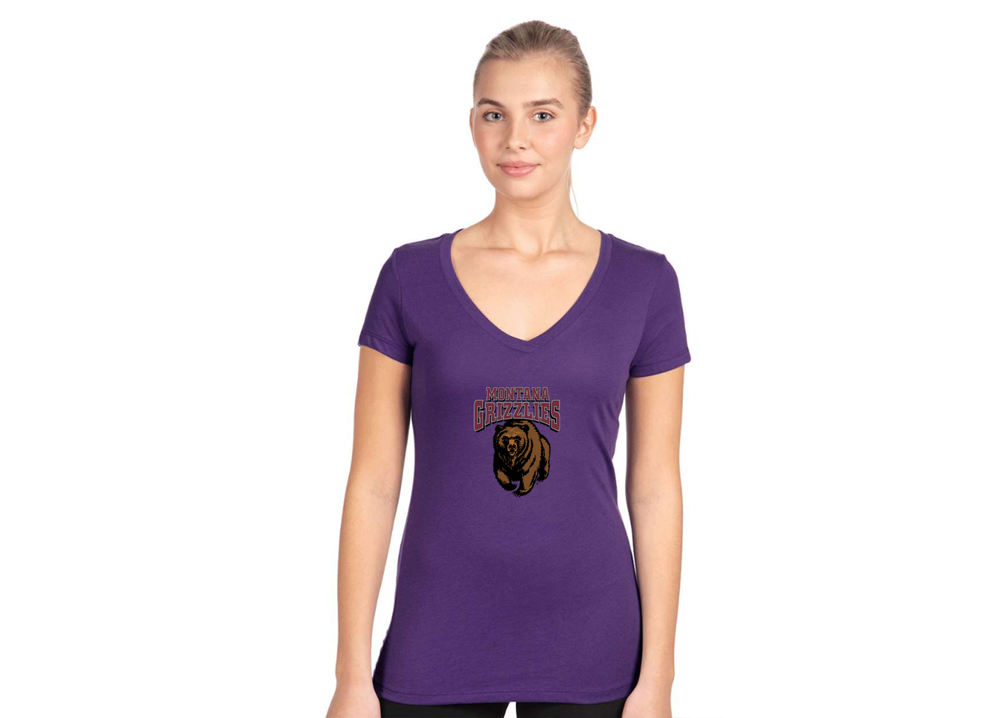 Women's Montana Grizzliesl Next Level V-Neck T-Shirt