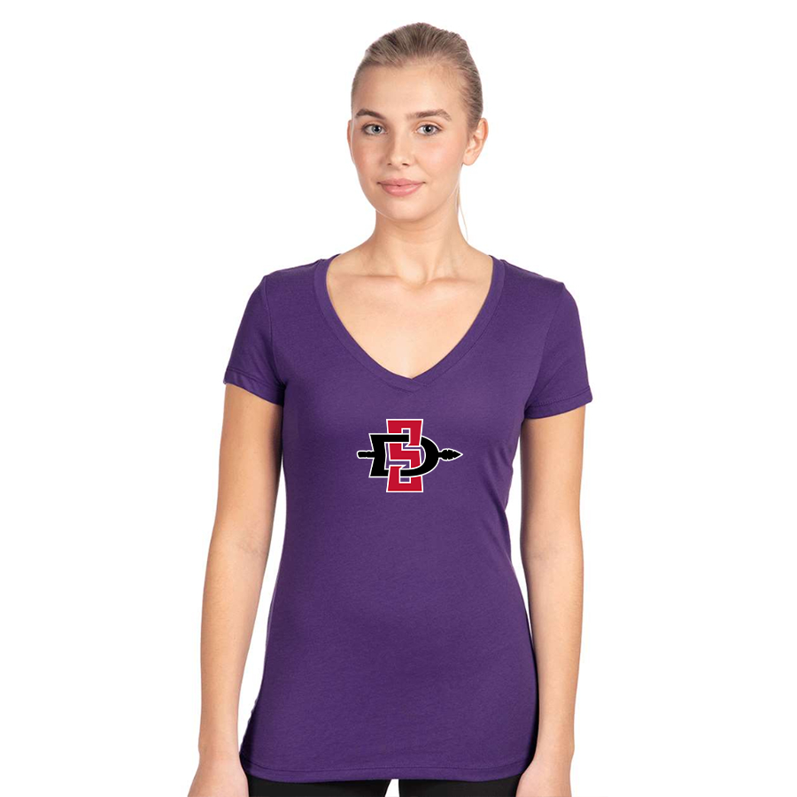 Women's San Diego State Aztecs Logo Next Level V-Neck T-Shirt