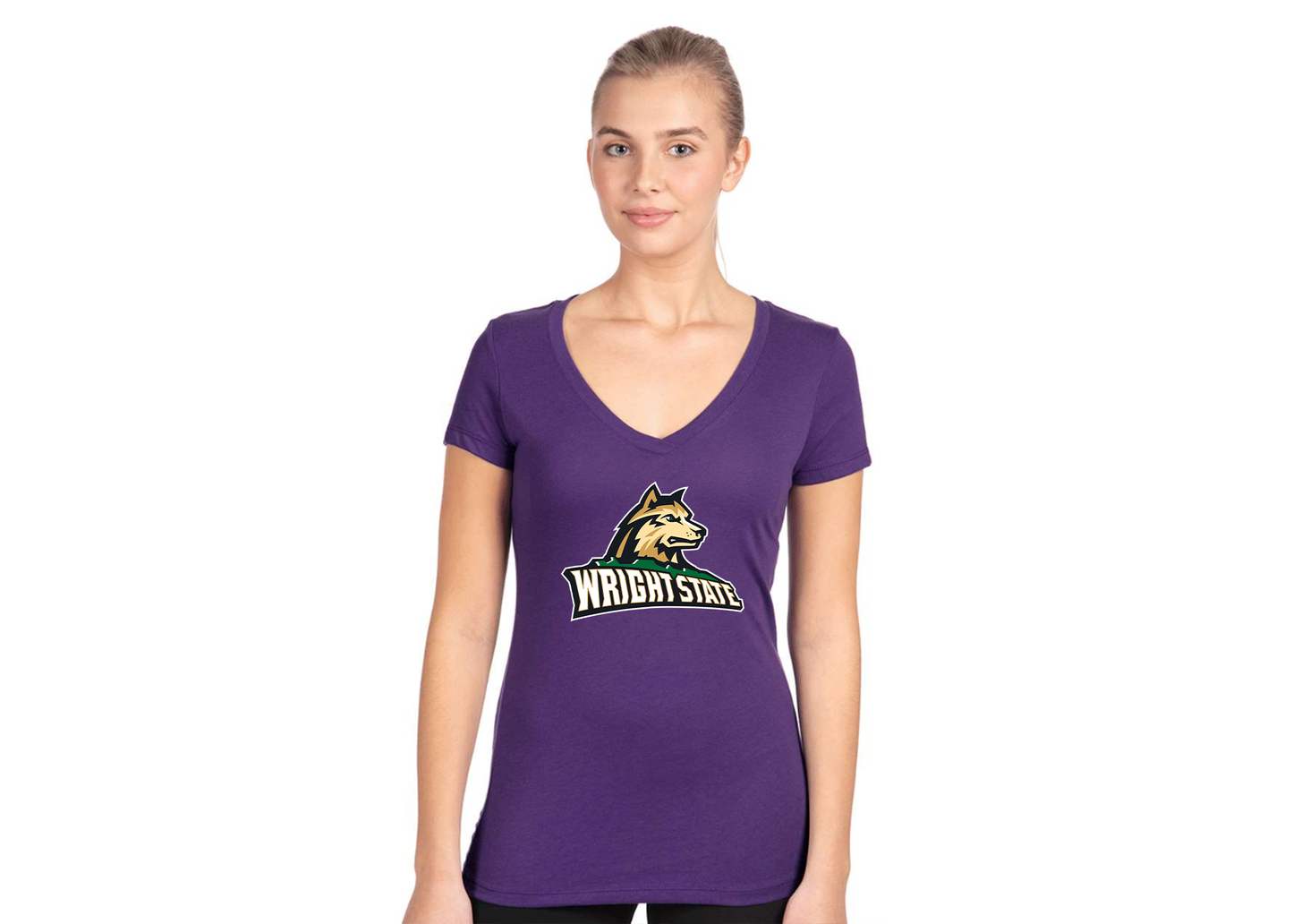 Women's Wright State Raiders Next Level V-Neck T-Shirt