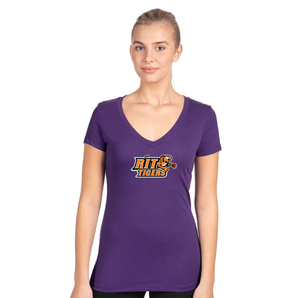 Women's   RIT Tigers Logo Next Level V-Neck T-Shirt