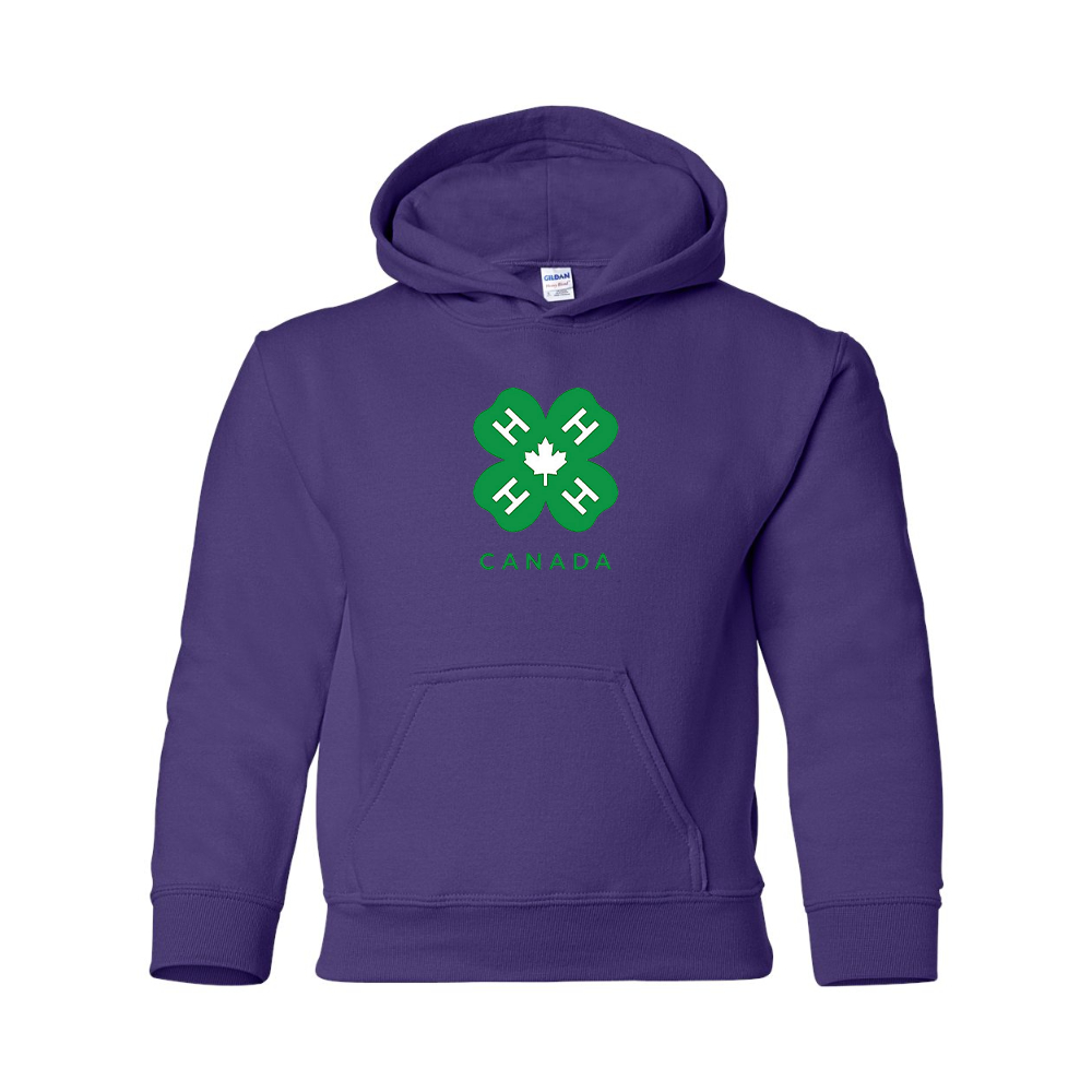 Youth 4H Canada Logo Gildan Heavy Blend  Hooded Sweatshirt