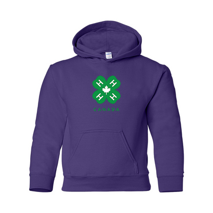Youth 4H Canada Logo Gildan Heavy Blend  Hooded Sweatshirt