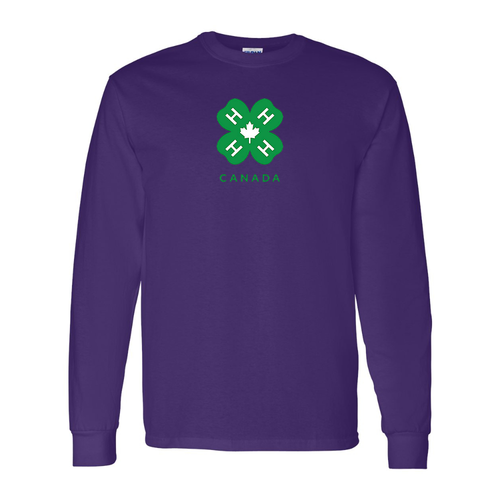 Men's 4H Canada Logo Gildan Heavy Cotton Long Sleeve T-Shirt