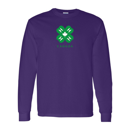 Men's 4H Canada Logo Gildan Heavy Cotton Long Sleeve T-Shirt