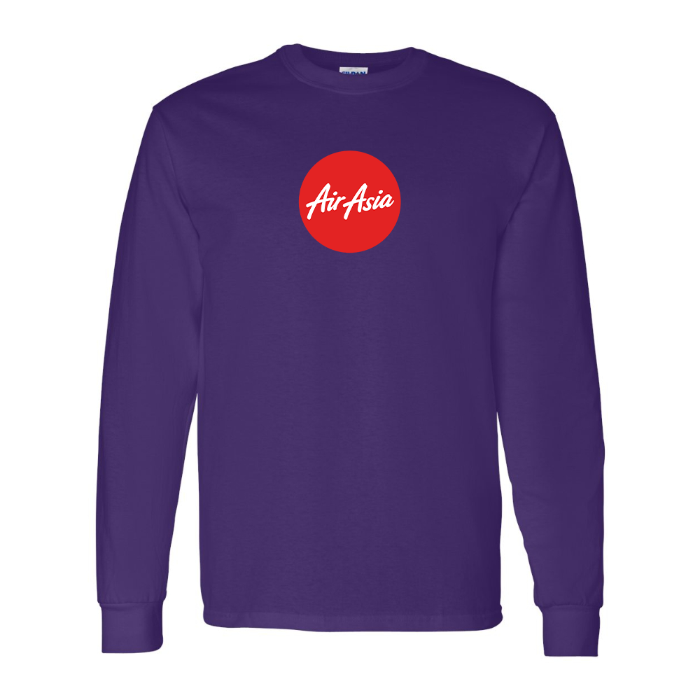 Men's Air Asia Logo Gildan Heavy Cotton Long Sleeve T-Shirt