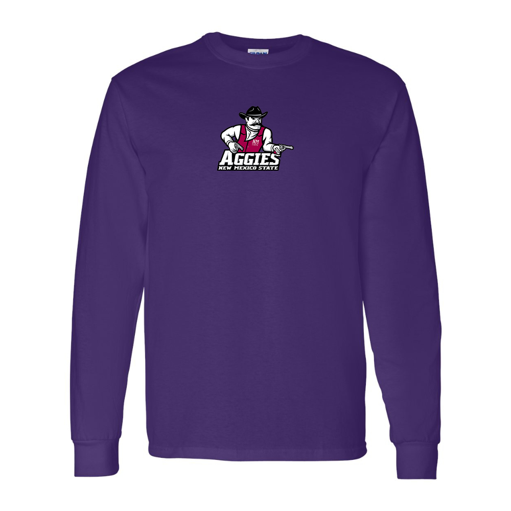 Men's Aggies New Mexico State Logo Gildan Heavy Cotton Long Sleeve T-Shirt