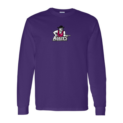 Men's Aggies New Mexico State Logo Gildan Heavy Cotton Long Sleeve T-Shirt