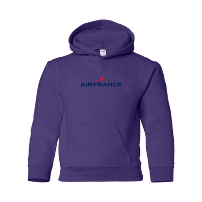 Youth Air France Logo Gildan Heavy Blend  Hooded Sweatshirt