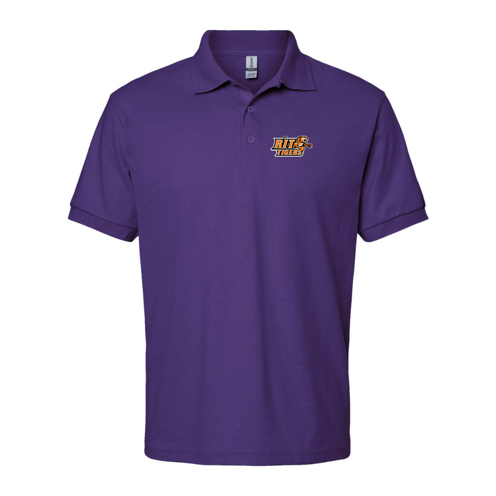 Men's RIT Tigers Logo Gildan Dry Blend Jersey Polo