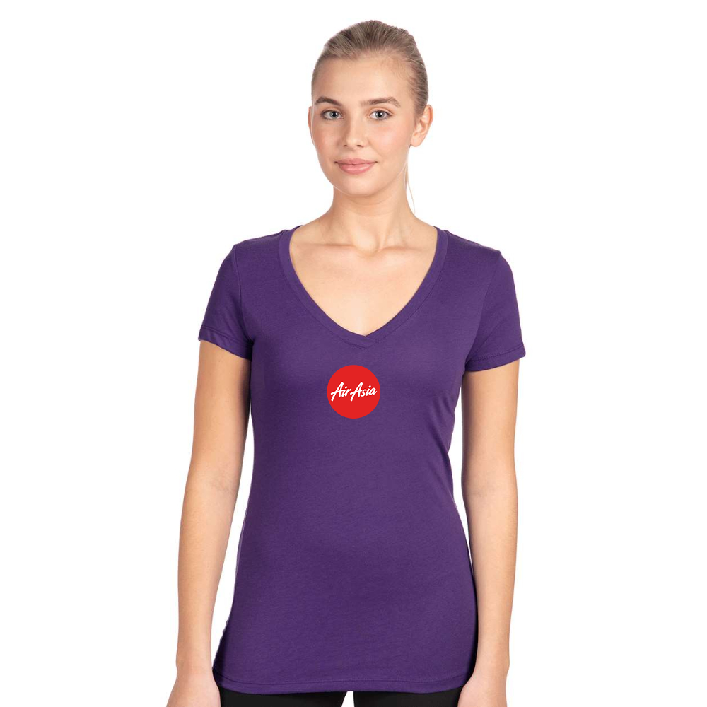 Women's Air Asia Logo  Next Level V-Neck T-Shirt