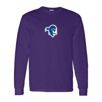 Men's Seton Hall Pirates Logo Gildan Heavy Cotton Long Sleeve T-Shirt