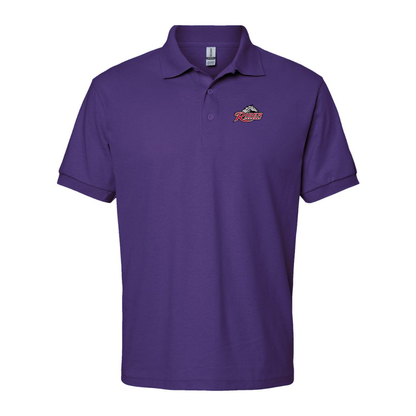 Men's Rider Broncs Logo Gildan Dry Blend Jersey Polo