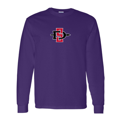 Men's San Diego State Aztecs Logo Gildan Heavy Cotton Long Sleeve T-Shirt