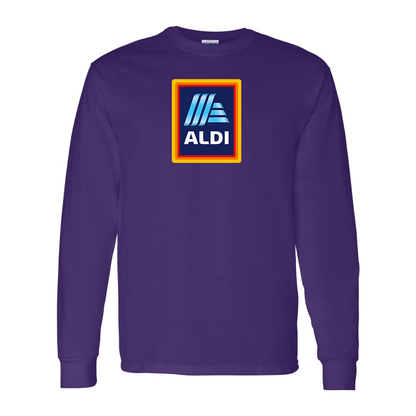 Men's Aldi Logo Gildan Heavy Cotton Long Sleeve T-Shirt