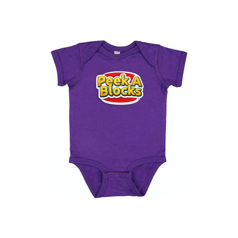 Peek A Blocks Logo Baby Romper Onesie