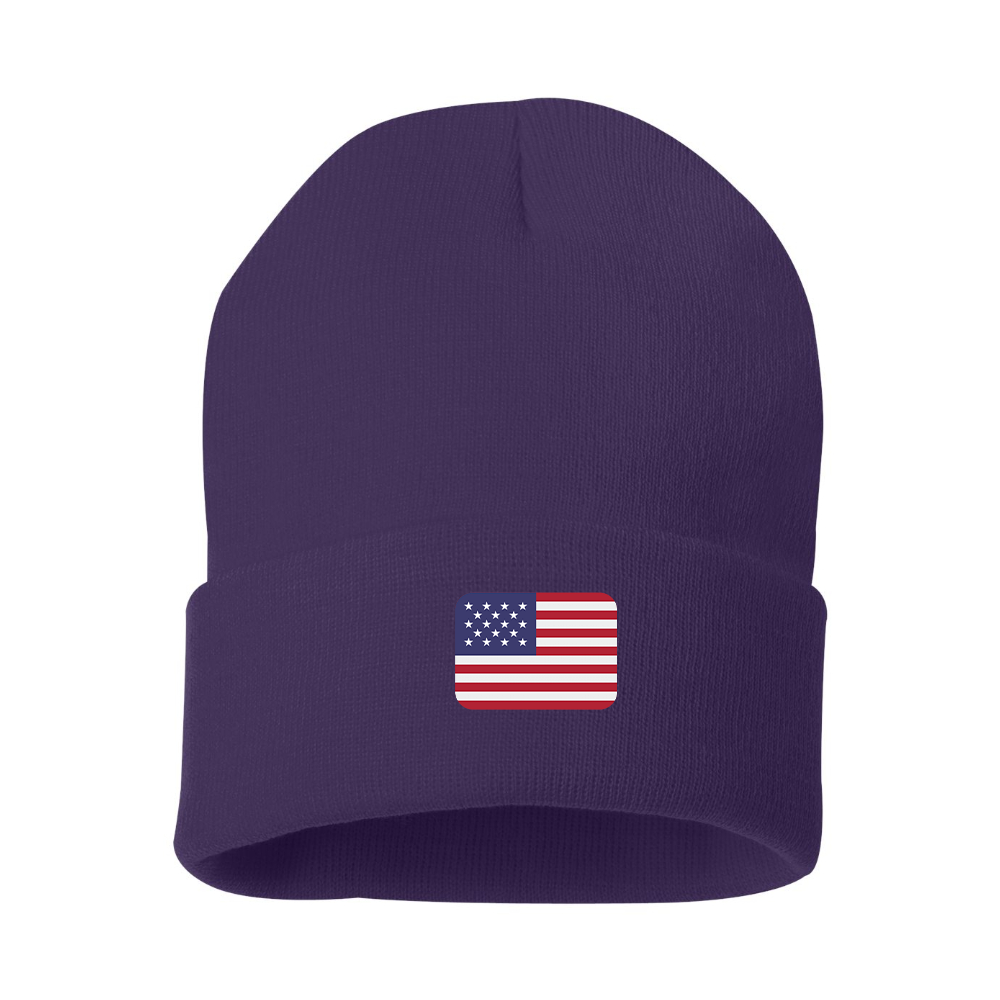 American-Flag-Emoji Beanie Hat