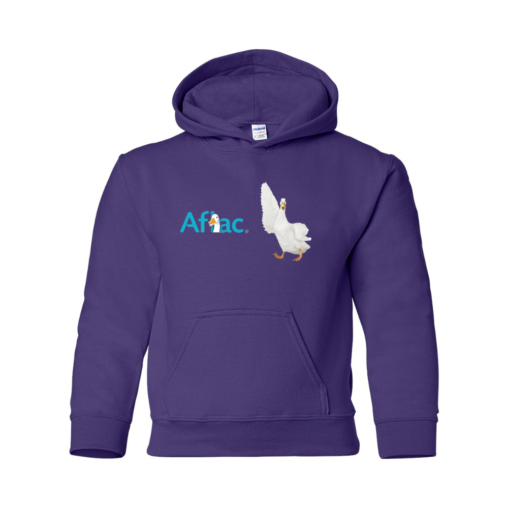 Youth Aflac Logo and Duck Gildan Heavy Blend  Hooded Sweatshirt