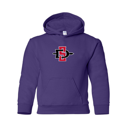 Youth San Diego State Aztecs Logo Gildan Heavy Blend  Hooded Sweatshirt
