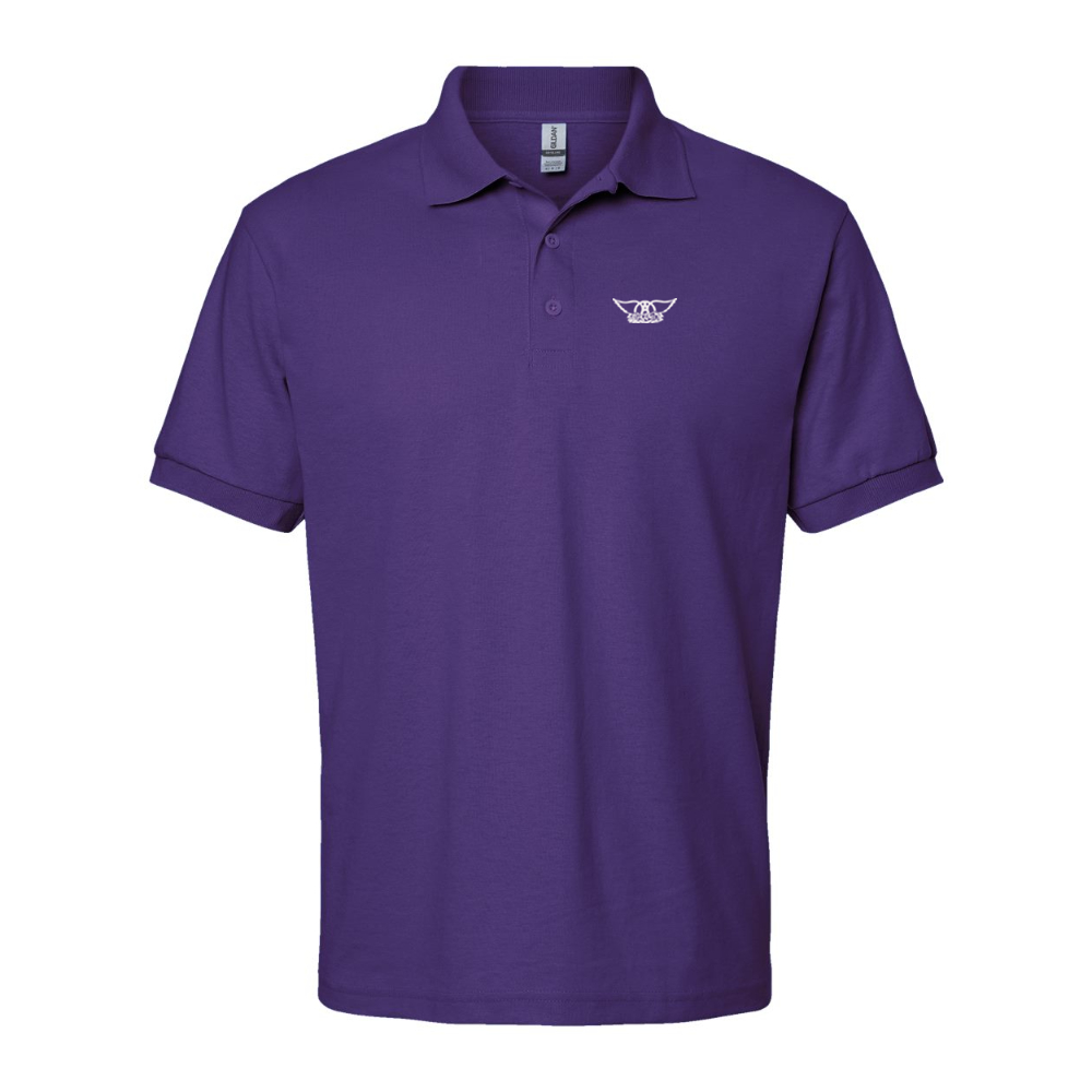 Men's Aerosmith Logo Gildan Dry Blend Jersey Polo