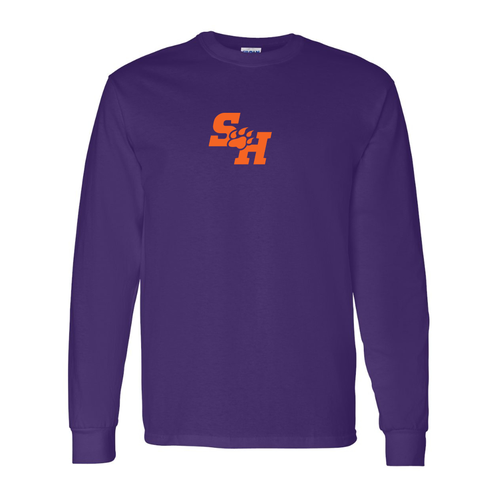 Men's Sam Houston State Bearkats Logo Gildan Heavy Cotton Long Sleeve T-Shirt