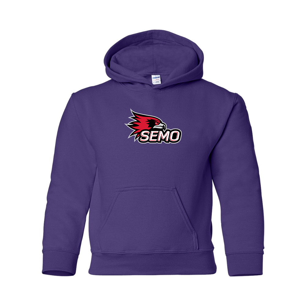 Youth SEMO Redhawks Logo Gildan Heavy Blend  Hooded Sweatshirt