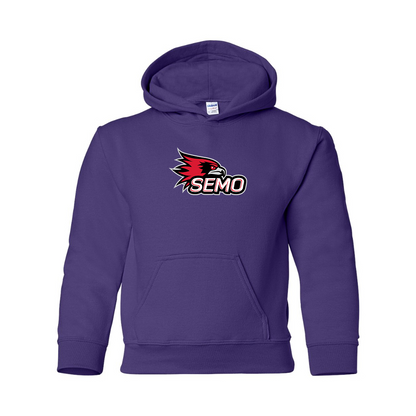 Youth SEMO Redhawks Logo Gildan Heavy Blend  Hooded Sweatshirt