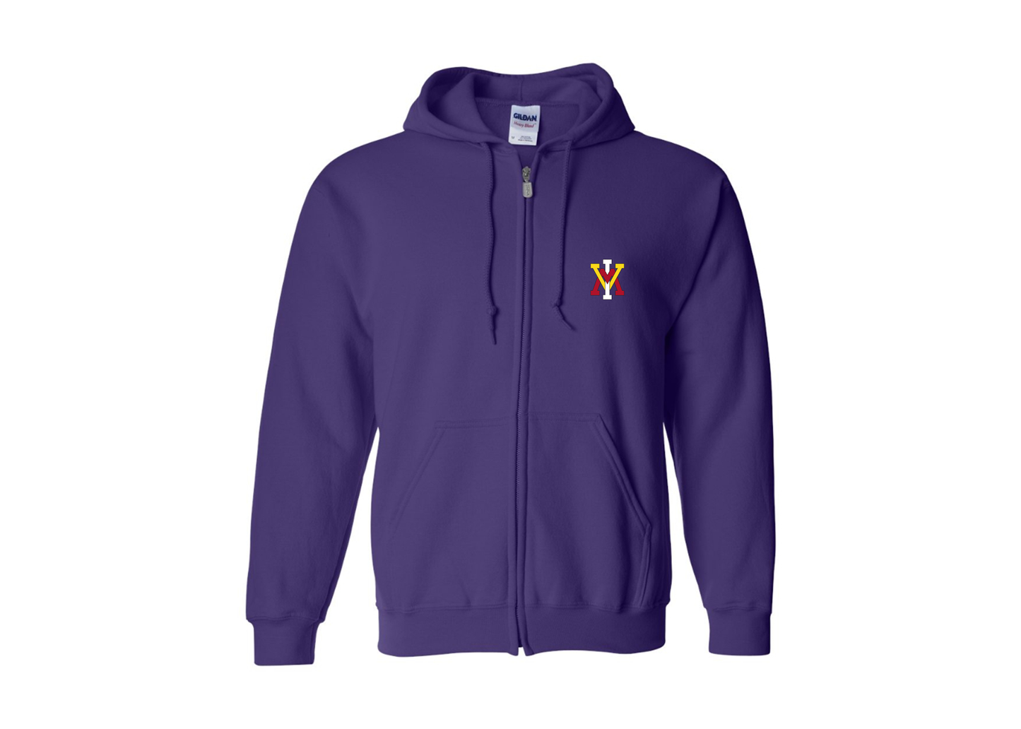 Men's VMI Keydets Gildan  Heavy Blend Full Zip Hooded Sweatshirt