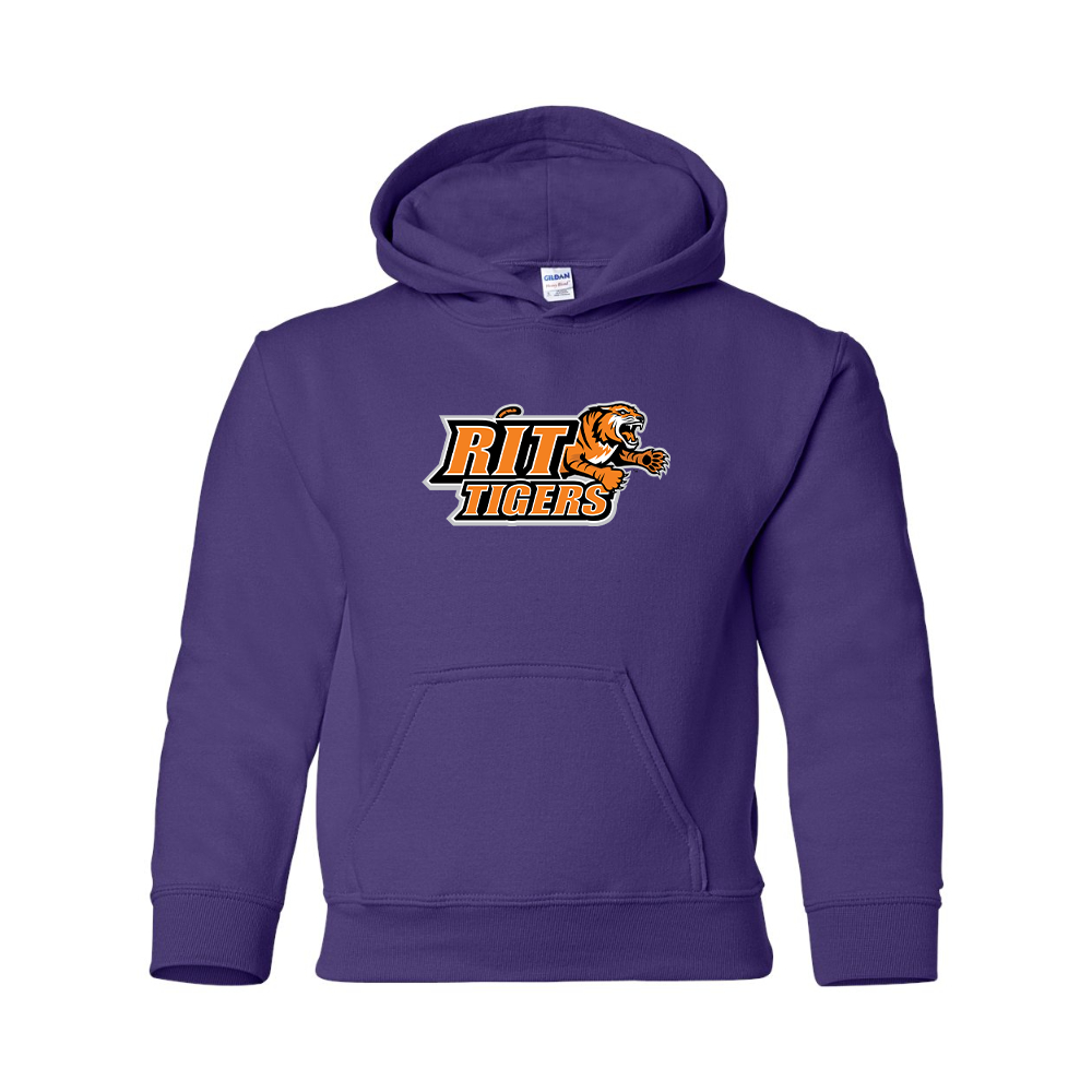 Youth RIT Tigers Logo Gildan Heavy Blend  Hooded Sweatshirt