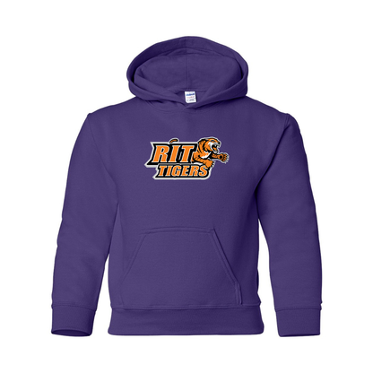 Youth RIT Tigers Logo Gildan Heavy Blend  Hooded Sweatshirt