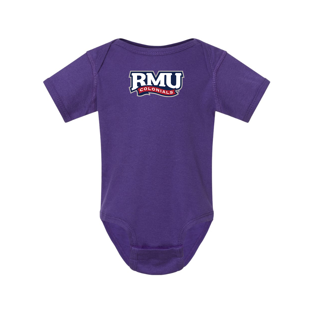 Robert Morris Colonials Logo  Rabbit Skins Infant Baby Rib Bodysuit