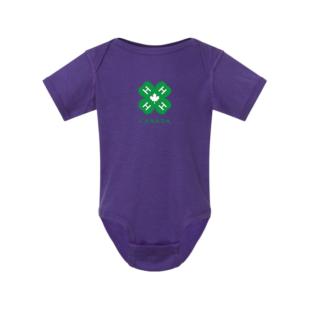 4H Canada Logo  Rabbit Skins Infant Baby Rib Bodysuit