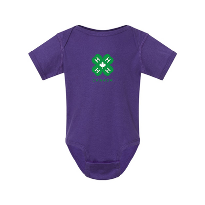 4H Canada Logo  Rabbit Skins Infant Baby Rib Bodysuit
