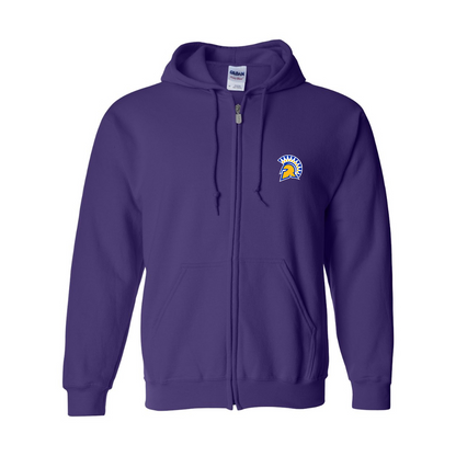 Men's San Jose State Spartans Logo Gildan  Heavy Blend Full Zip Hooded Sweatshirt