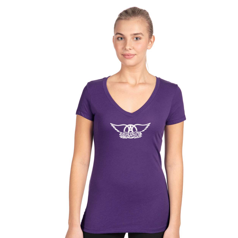 Women's Aerosmith Logo  Next Level V-Neck T-Shirt