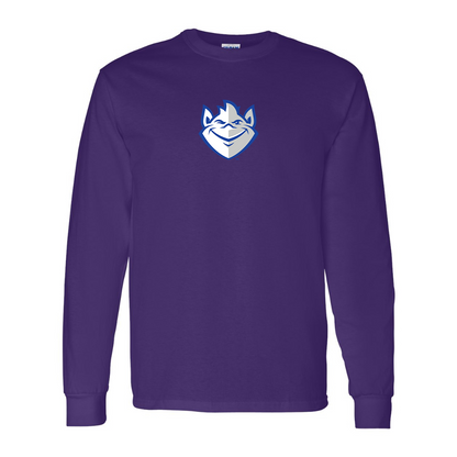 Men's Saint Louis Billikens Logo Gildan Heavy Cotton Long Sleeve T-Shirt
