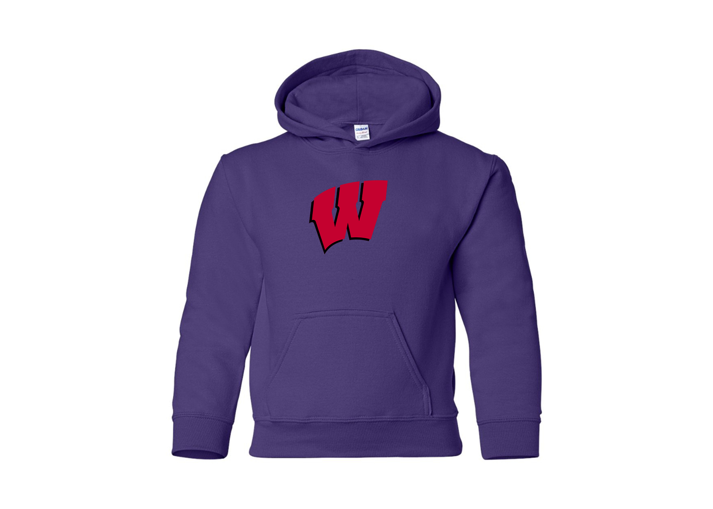 Youth Wisconsin Badgers Gildan Heavy Blend  Hooded Sweatshirt